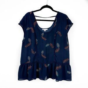 DR2 peacock feather peplum top